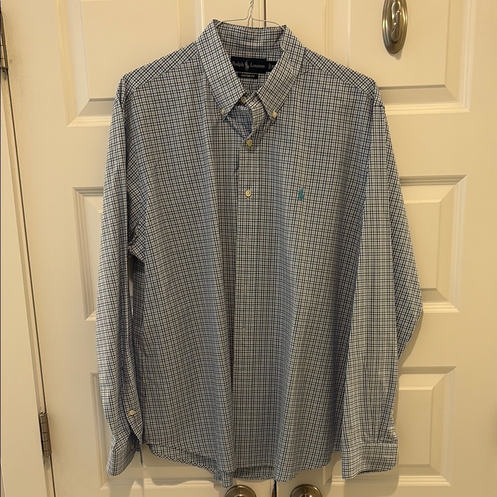 Polo by Ralph Lauren Men's Blue Checkered Shirt